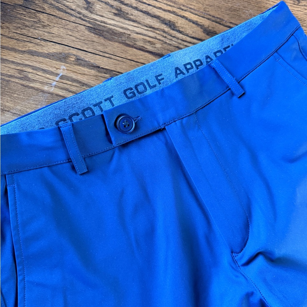 Boston Scott Golf Apparel men’s 33x33” tech pants Navy blue stretch, slim fit.